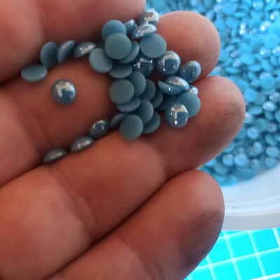 Medias perlas 6mm celeste