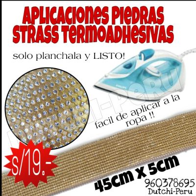 aplicacion strass tira dorado
