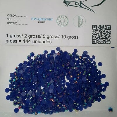 Piedras hotfix resin azul