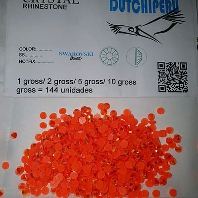 piedras hotfix resin naranja