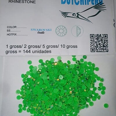 Hotfix resin verde tornasol