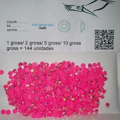 piedras hotfix resin rosado