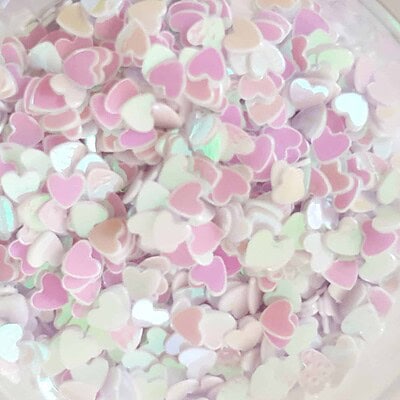 Lentejuelas para la decoración de uñas corazón blanco