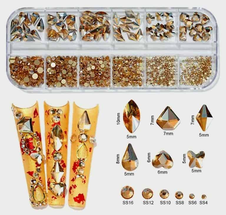 Strass Set de Piedras strass en Formas mix Calidad Swarovski color Ligth Topaz ...