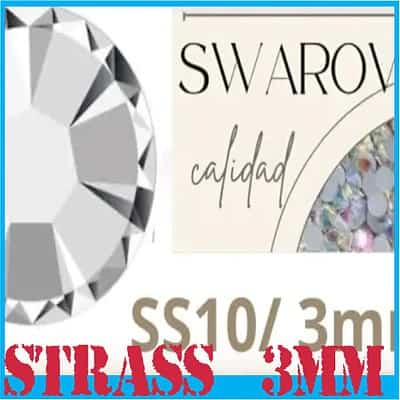 Hotfix ss10 - 3mm Strass Calidad Swarovski 1440/144 Unidades