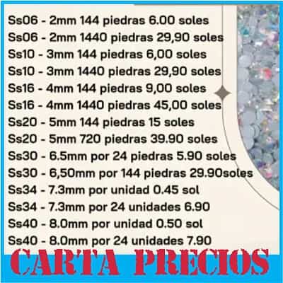 Hotfix Strass Catalogo de Precios Calidad Swarovski