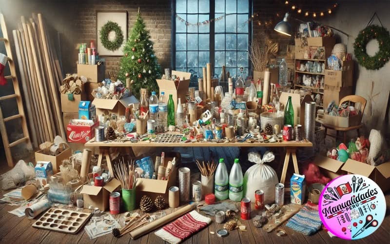 manualidades_navideñas_recicladas_materiales