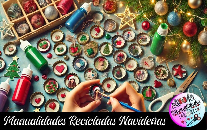 manualidades_navidenas_recicladas_tapas_gaseosa