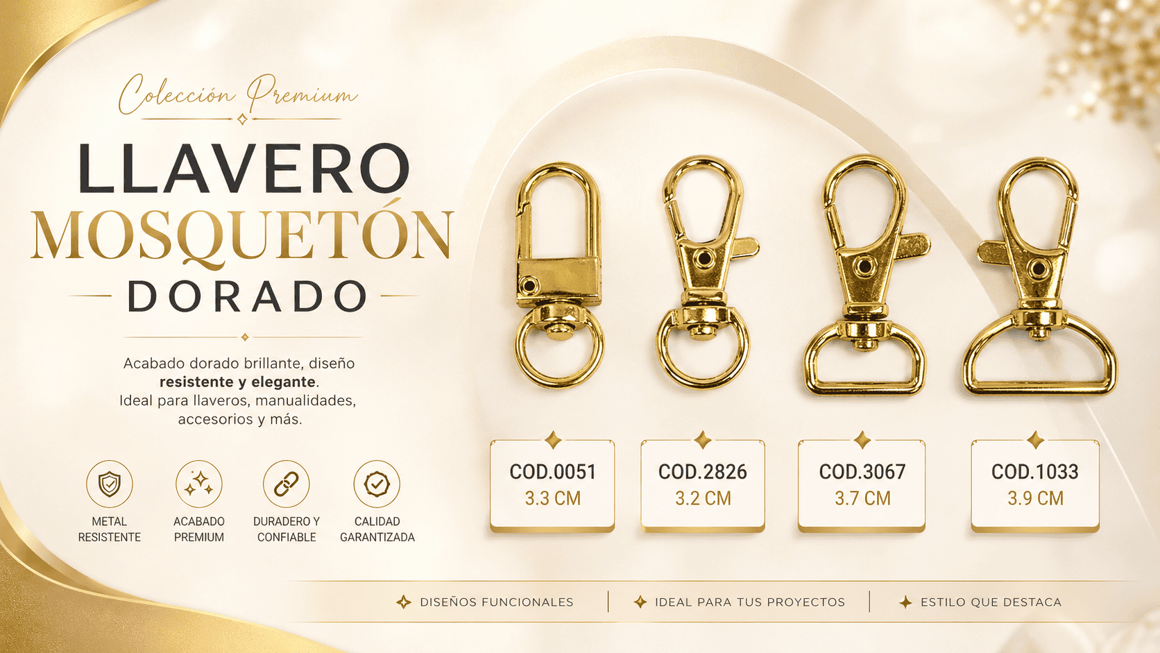 llaveros_mosqueton_dorado_manualidades_peru