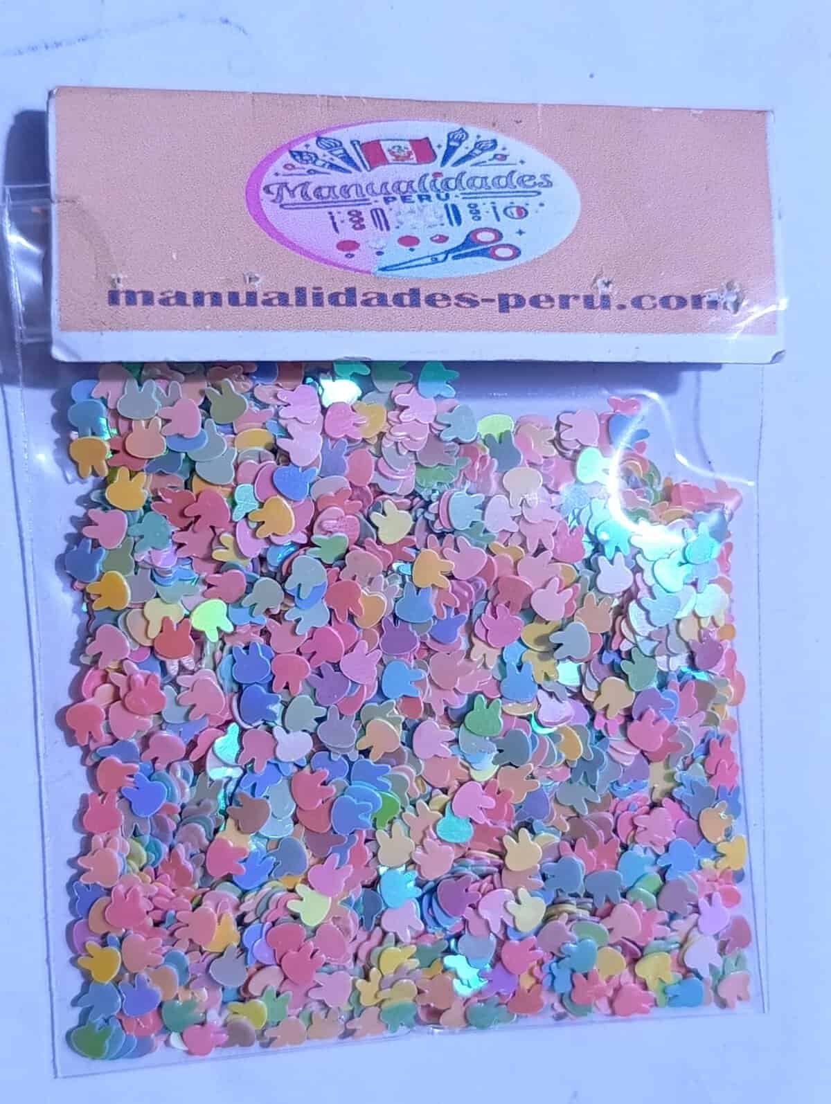 Modelo 6 lentejuelas conejitos pastel mix