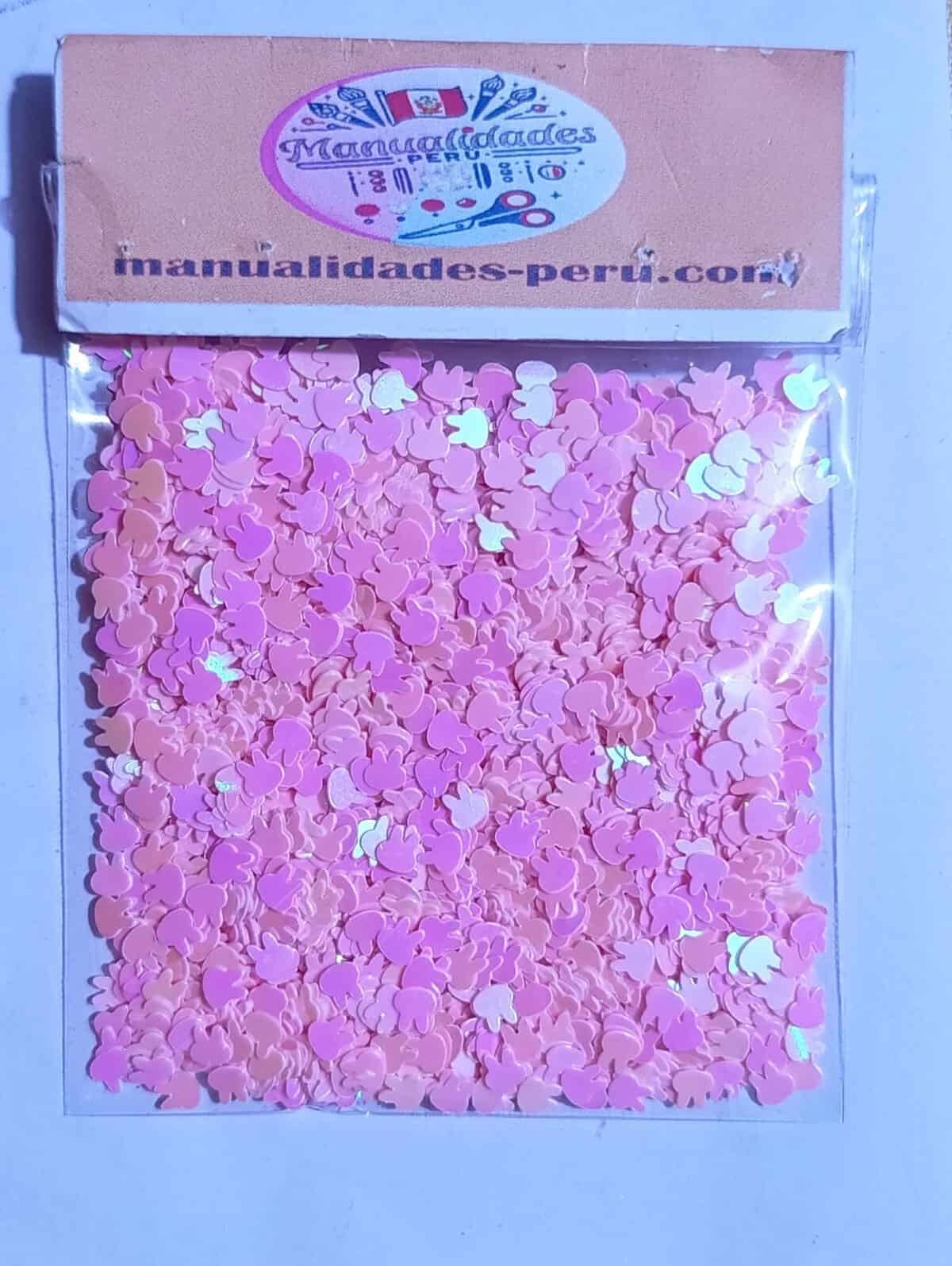 Modelo 9 lentejuelas conejitos rosa pastel