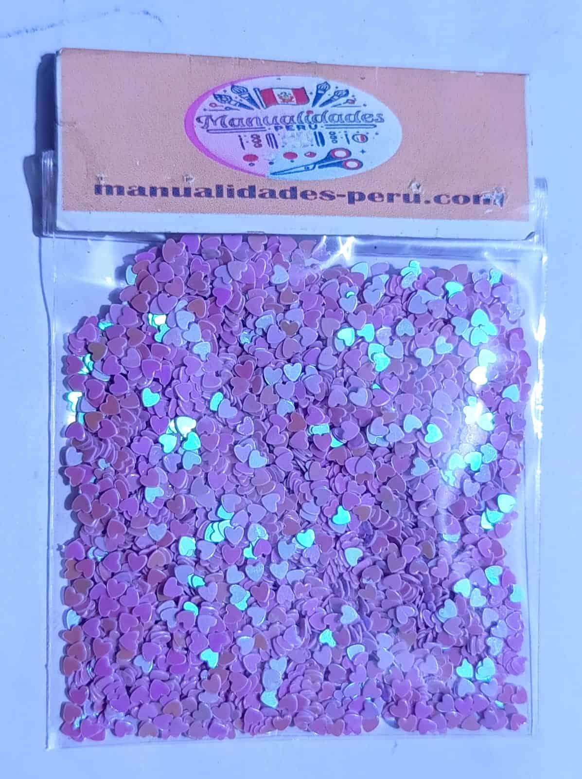 Modelo 16 lentejuelas corazones lila