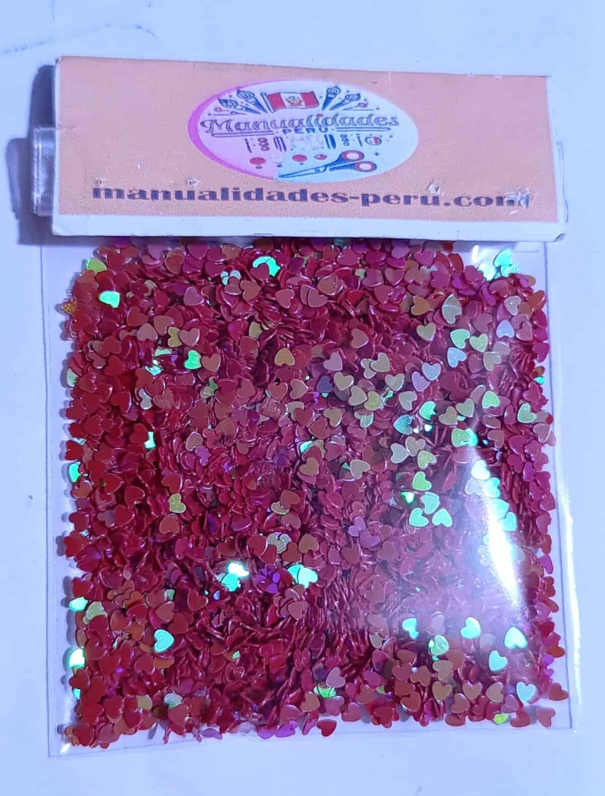 Modelo 15 lentejuelas corazones rojos
