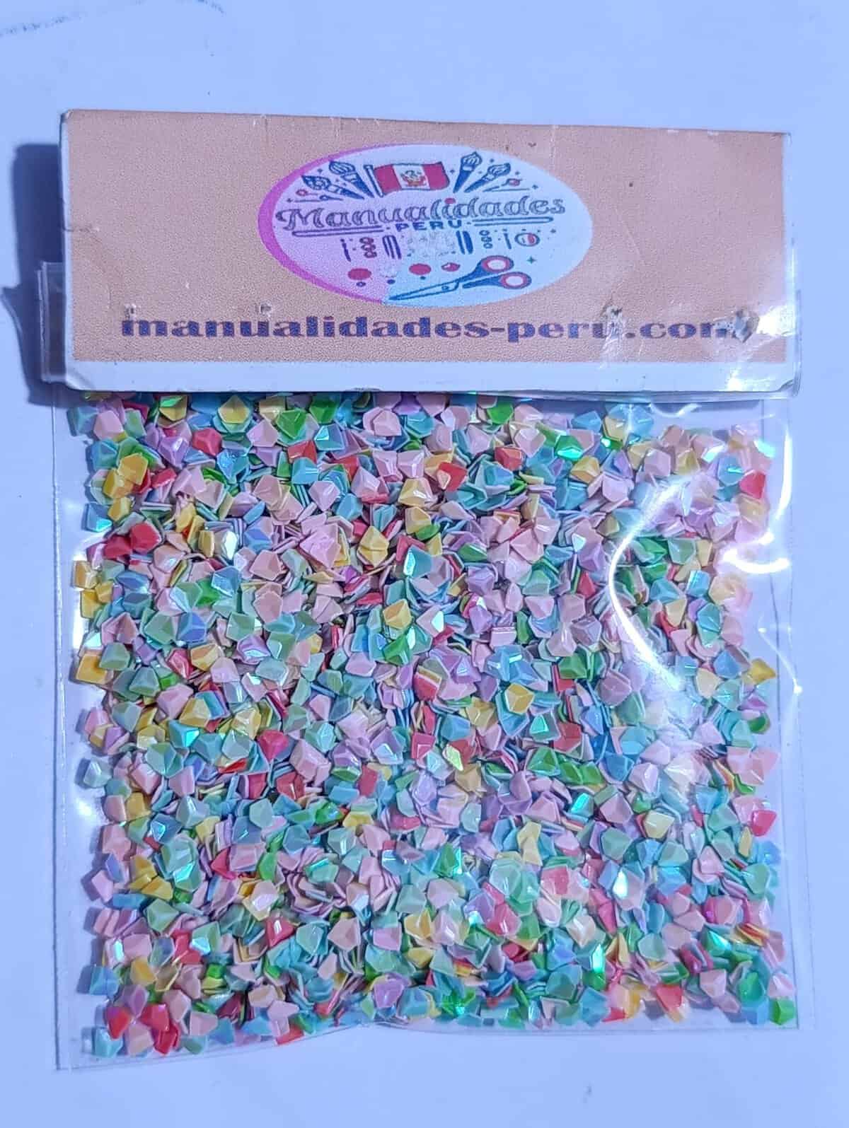 Modelo 13 lentejuelas diamantes pastel mix