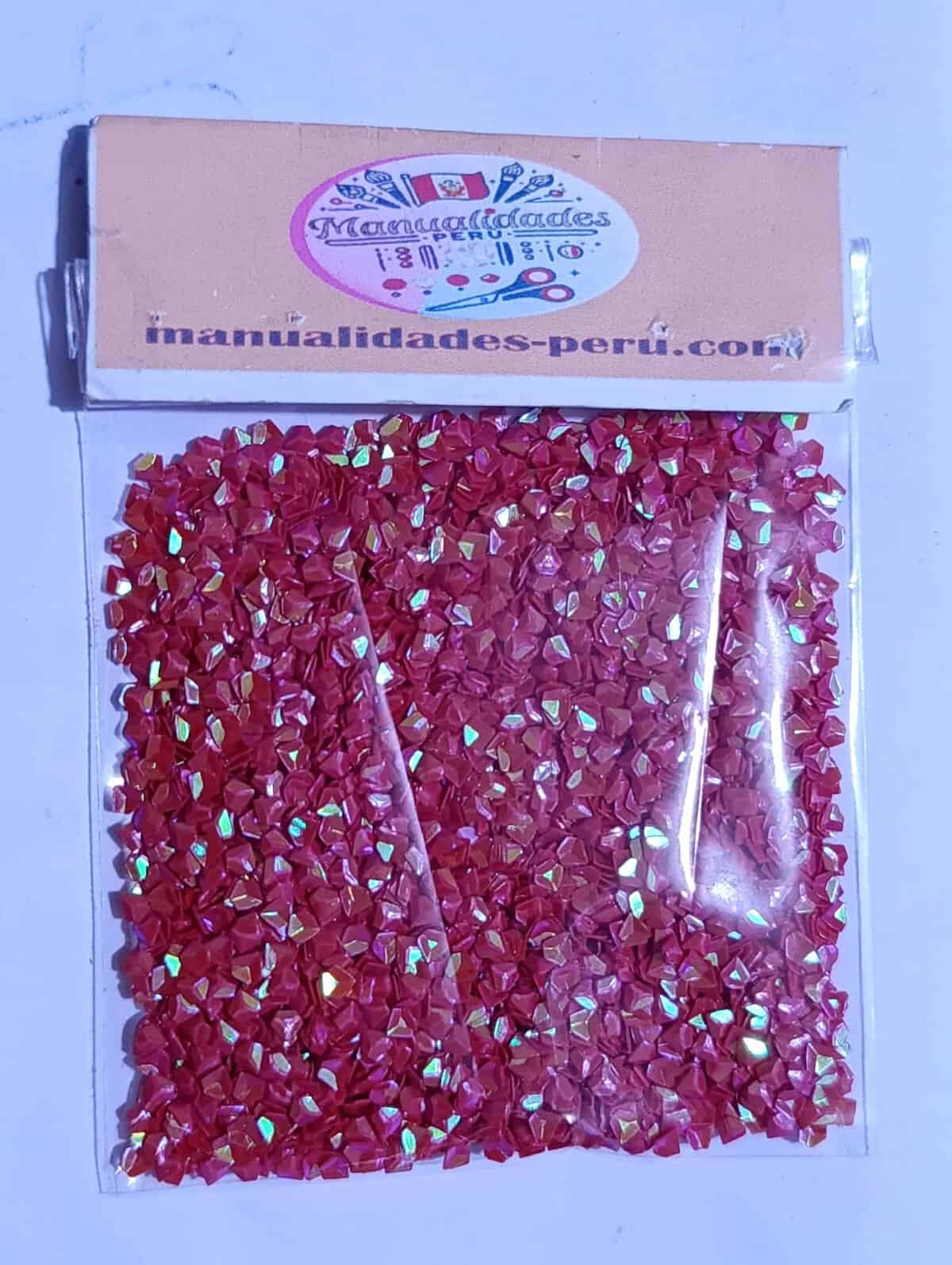 Modelo 12 lentejuelas diamantes rojos