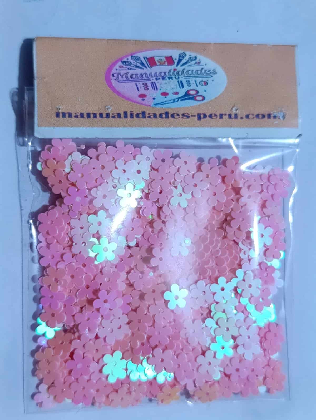 Modelo 24 lentejuelas flor rosado