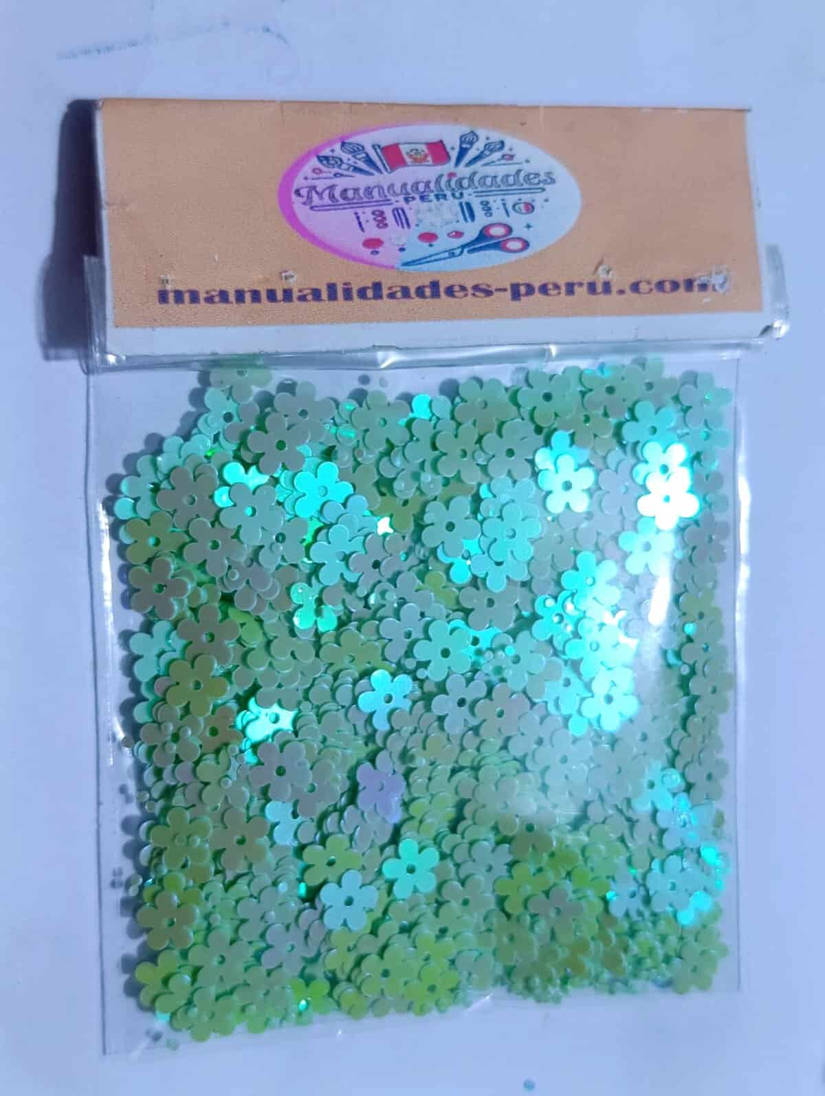 Modelo 22 lentejuelas flor verde