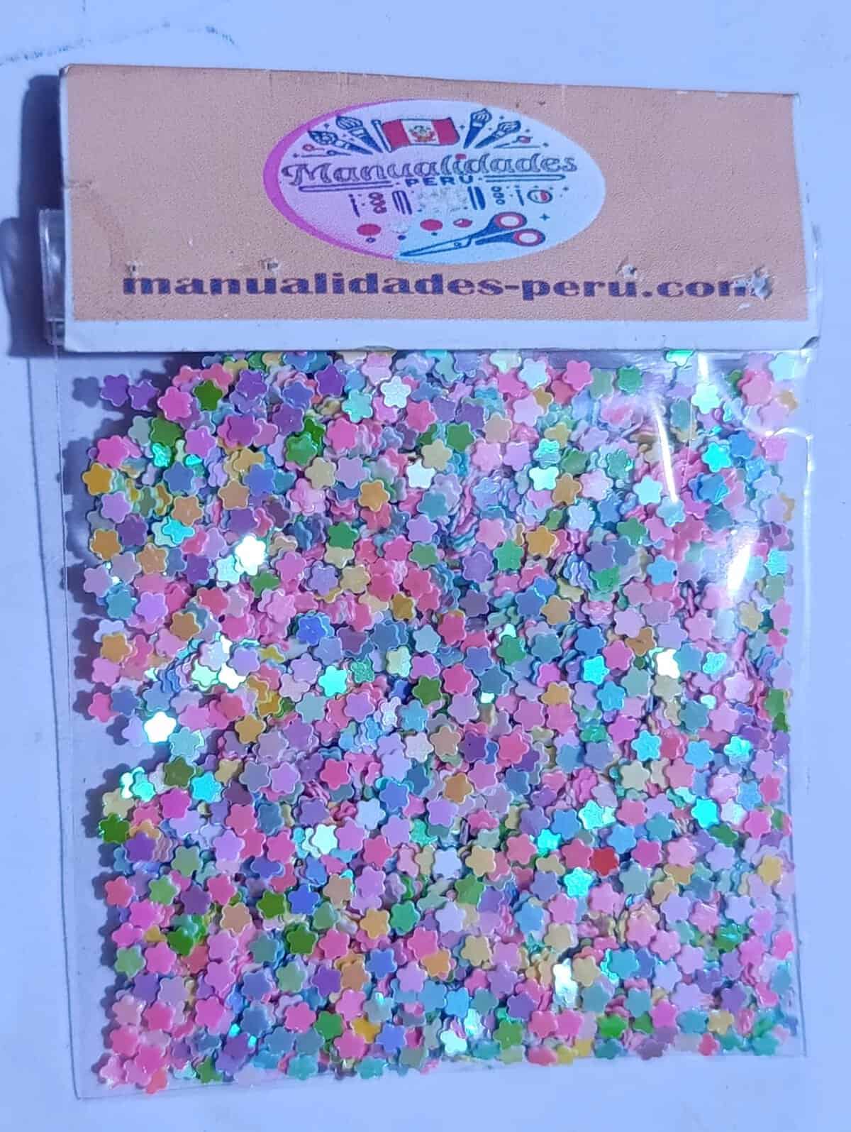 Modelo 2 lentejuelas flores pastel multicolor