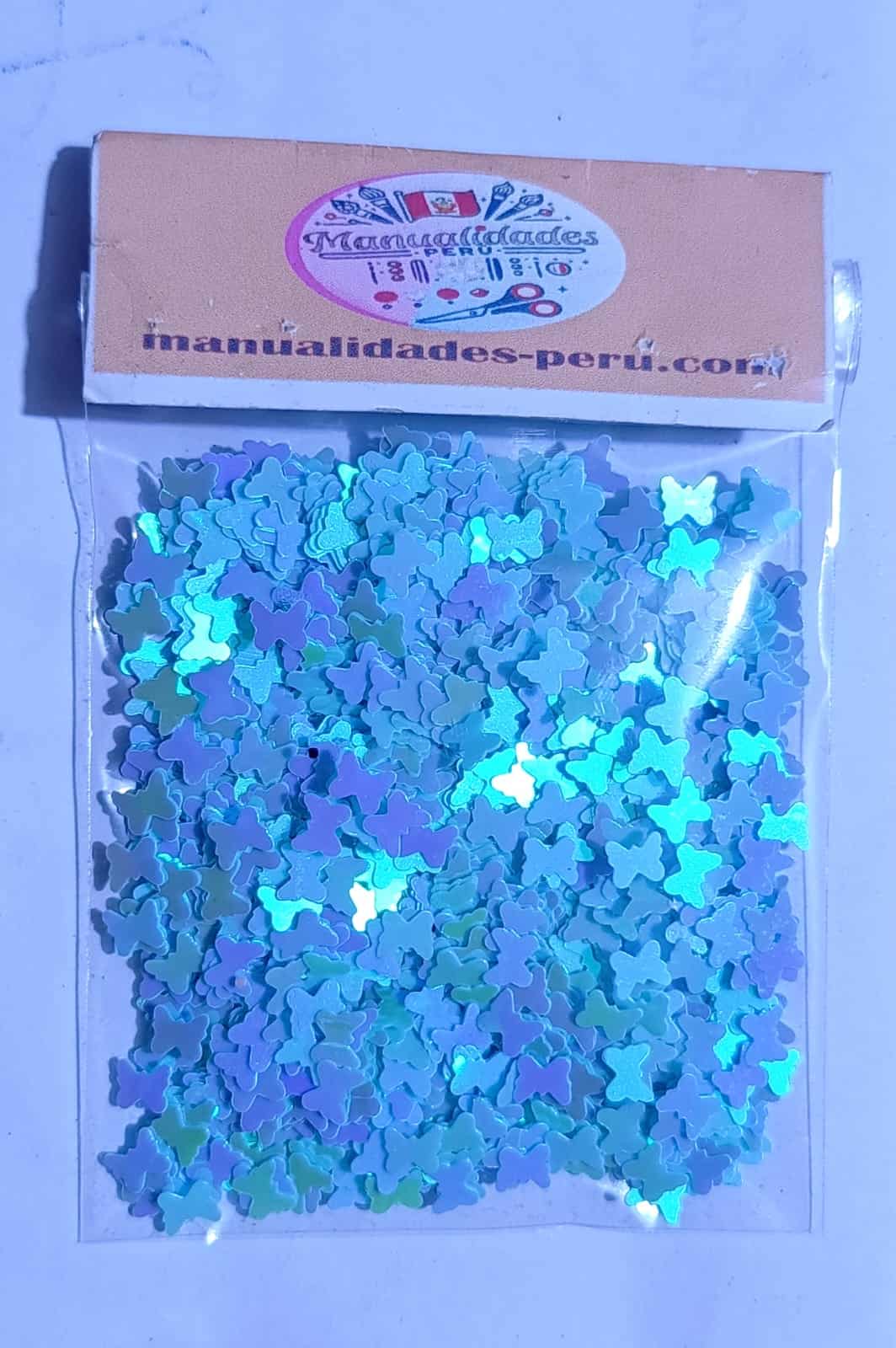 Modelo 19 lentejuelas mariposas celeste