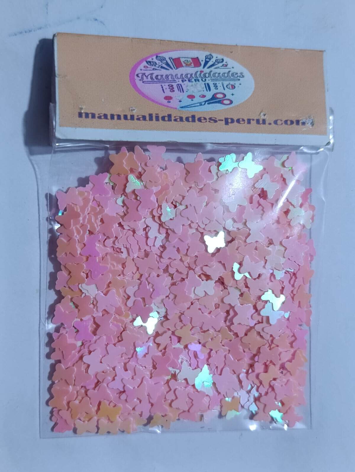 Modelo 17 lentejuelas mariposas rosadas