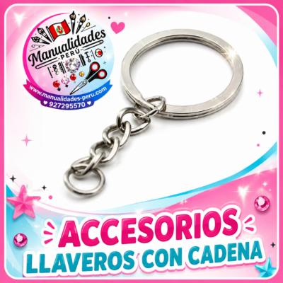 Llaveros con Cadena para Manualidades, Accesorios