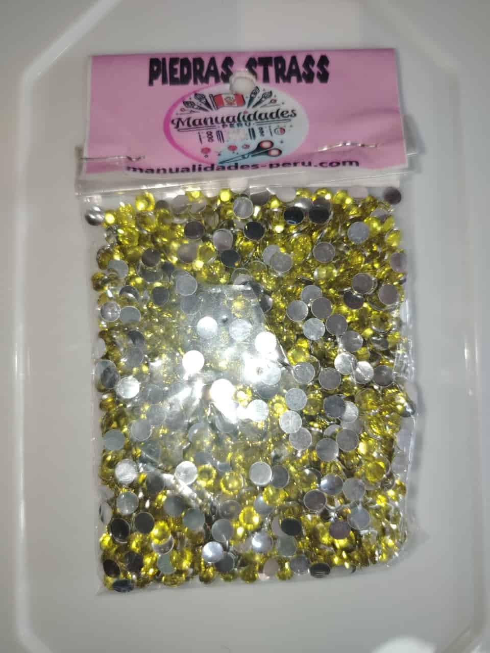 Bolsitas piedras strass resina amarillo 1440 unidades Manualidades Perú