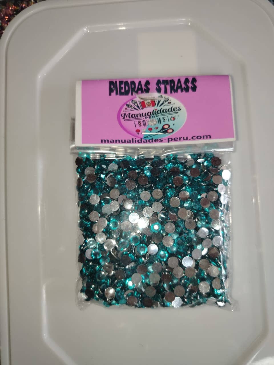 Bolsitas piedras strass resina aquamarine 1440 unidades Manualidades Perú