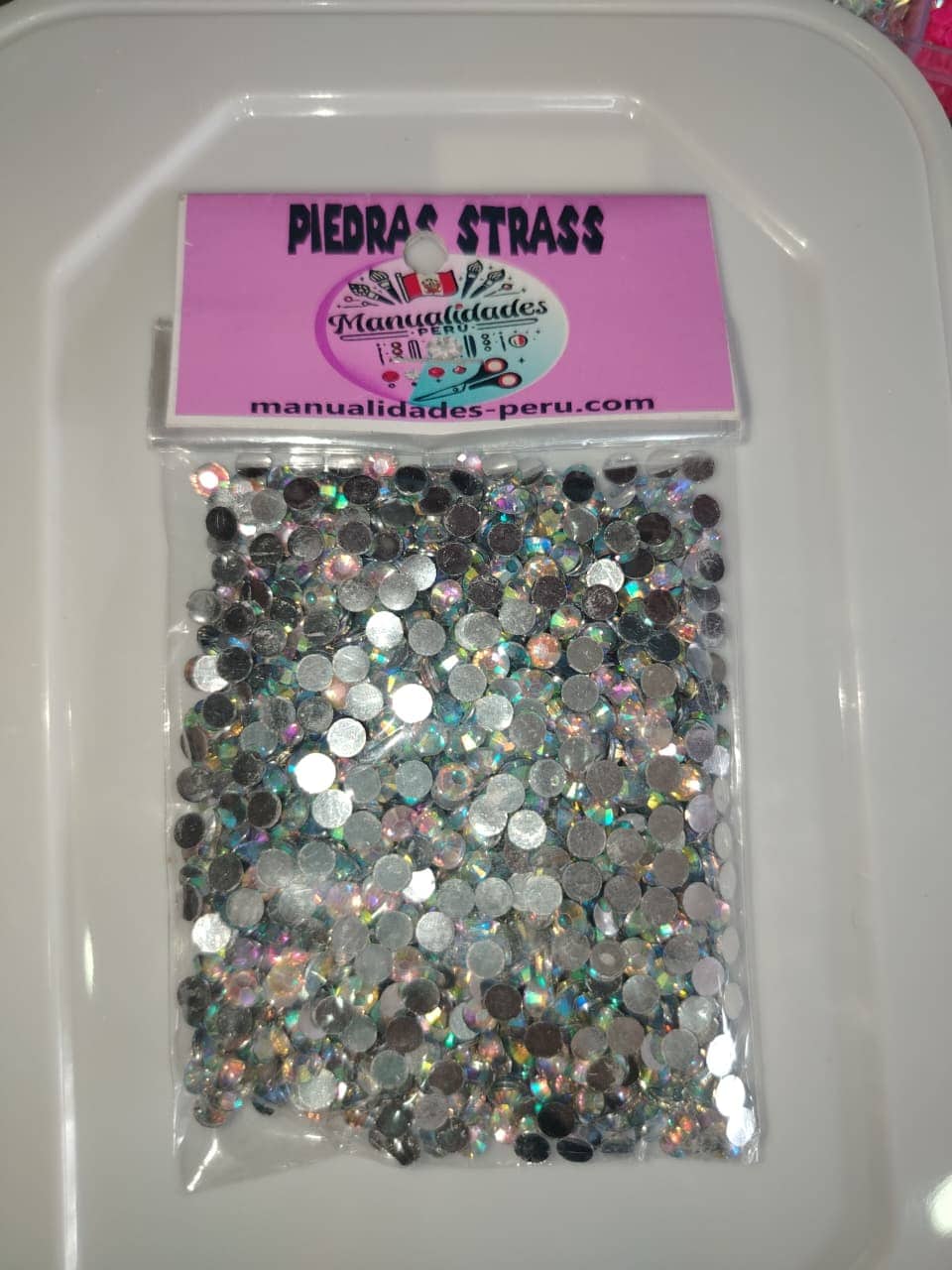 Bolsitas piedras strass resina tornasol 1440 unidades Manualidades Perú