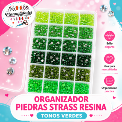 organizador_piedras_strass_resina_mixto_verde_bedazzling_kit_manualidades_peru