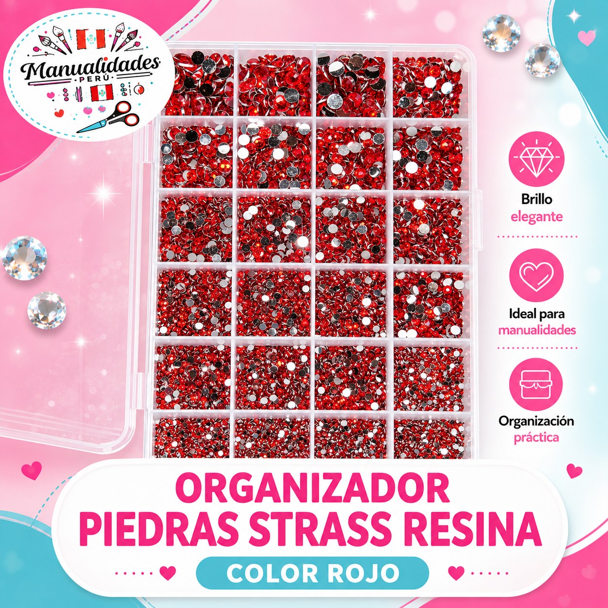 organizador_piedras_strass_resina_rojo_bedazzling_kit_manualidades_peru