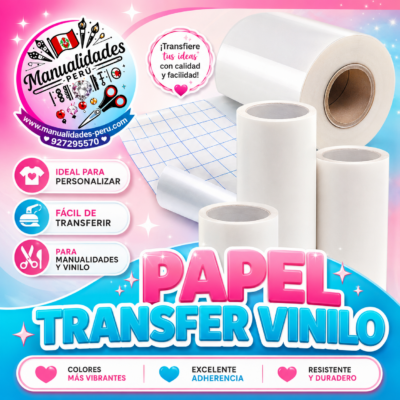 Papel Transfer Vinilo para Ropa, Manualidades y Personalización