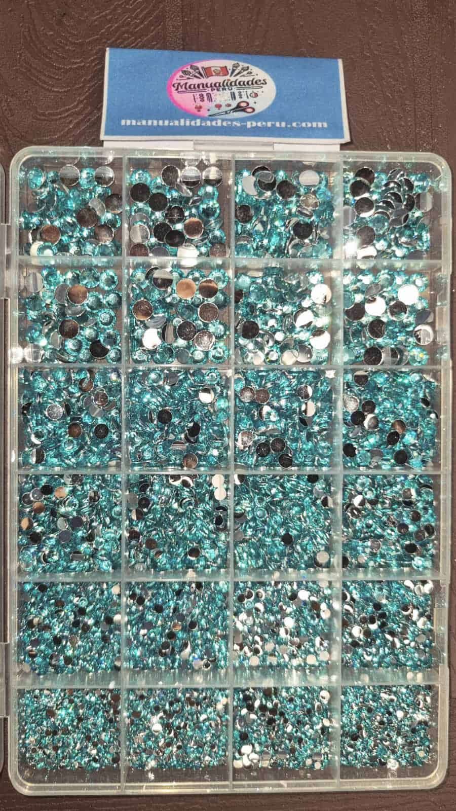 Organizador piedras strass aquamarina