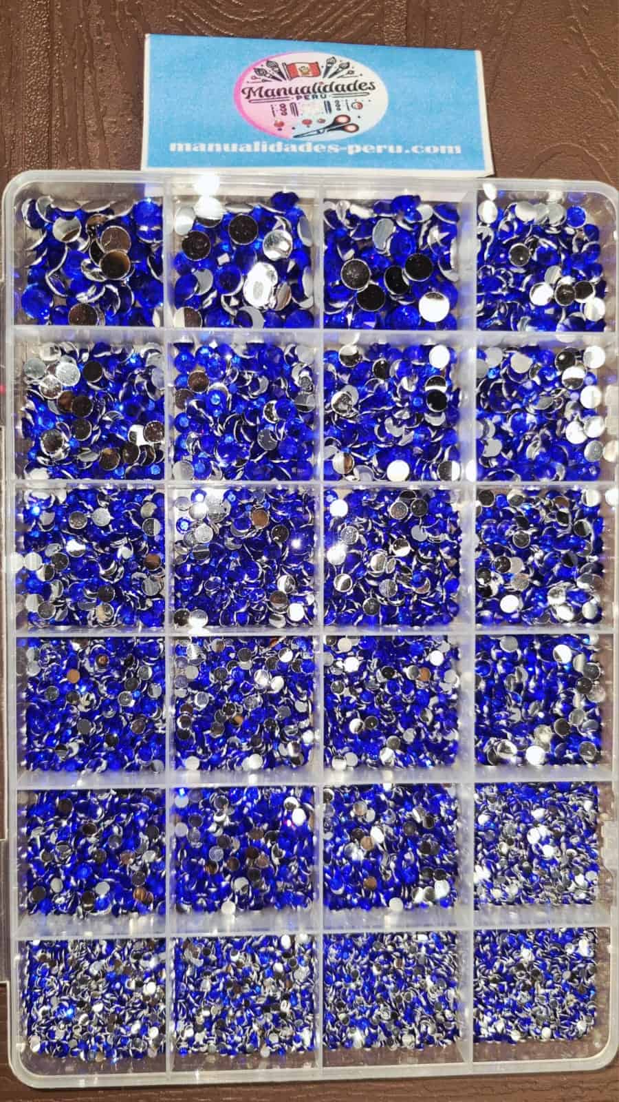 Organizador piedras strass azul intenso