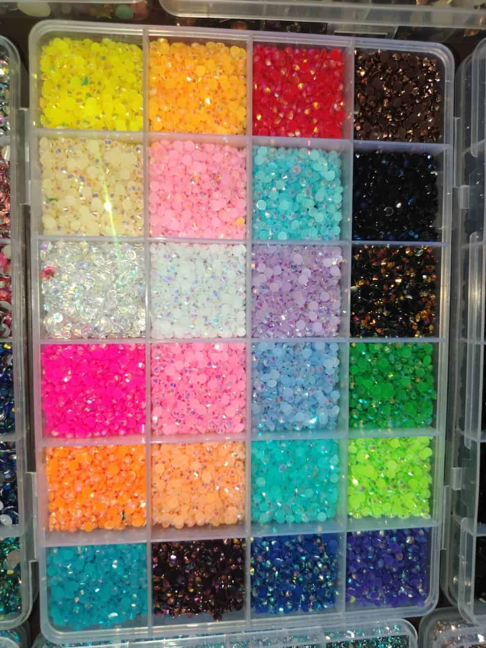 Organizador piedras strass resina jelly color mix 3mm Manualidades Perú