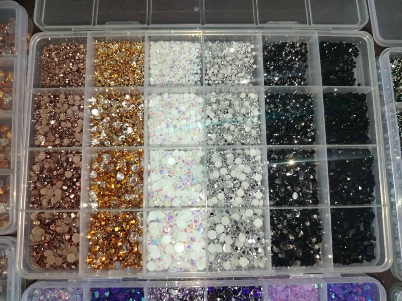 Organizador piedras strass resina mixto otoño Manualidades Perú